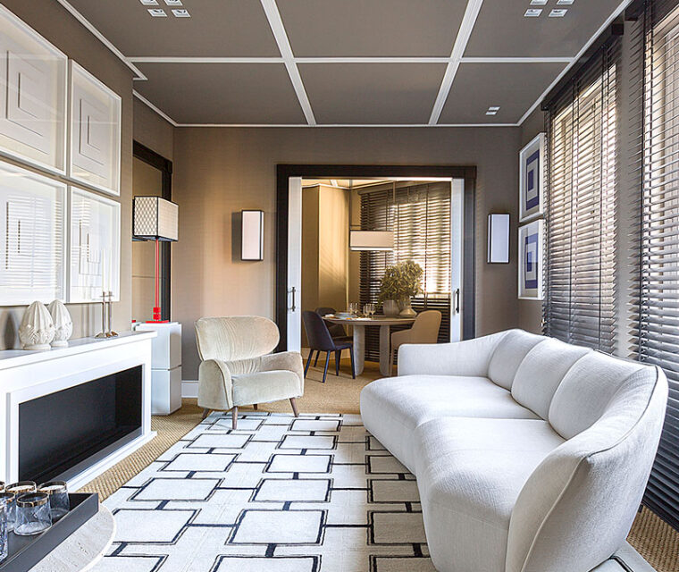 Interior salón tonos beige.