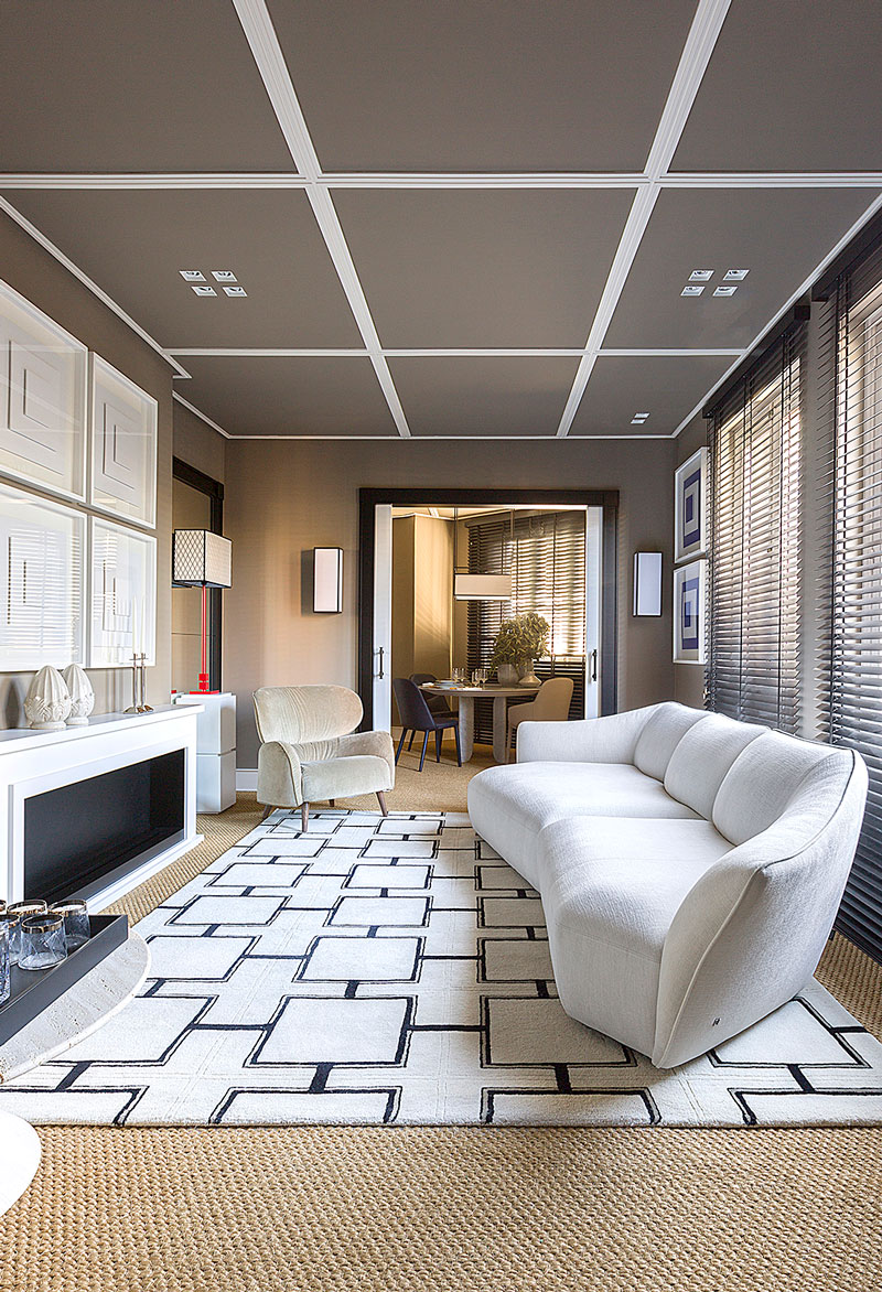 Interior salón tonos beige.